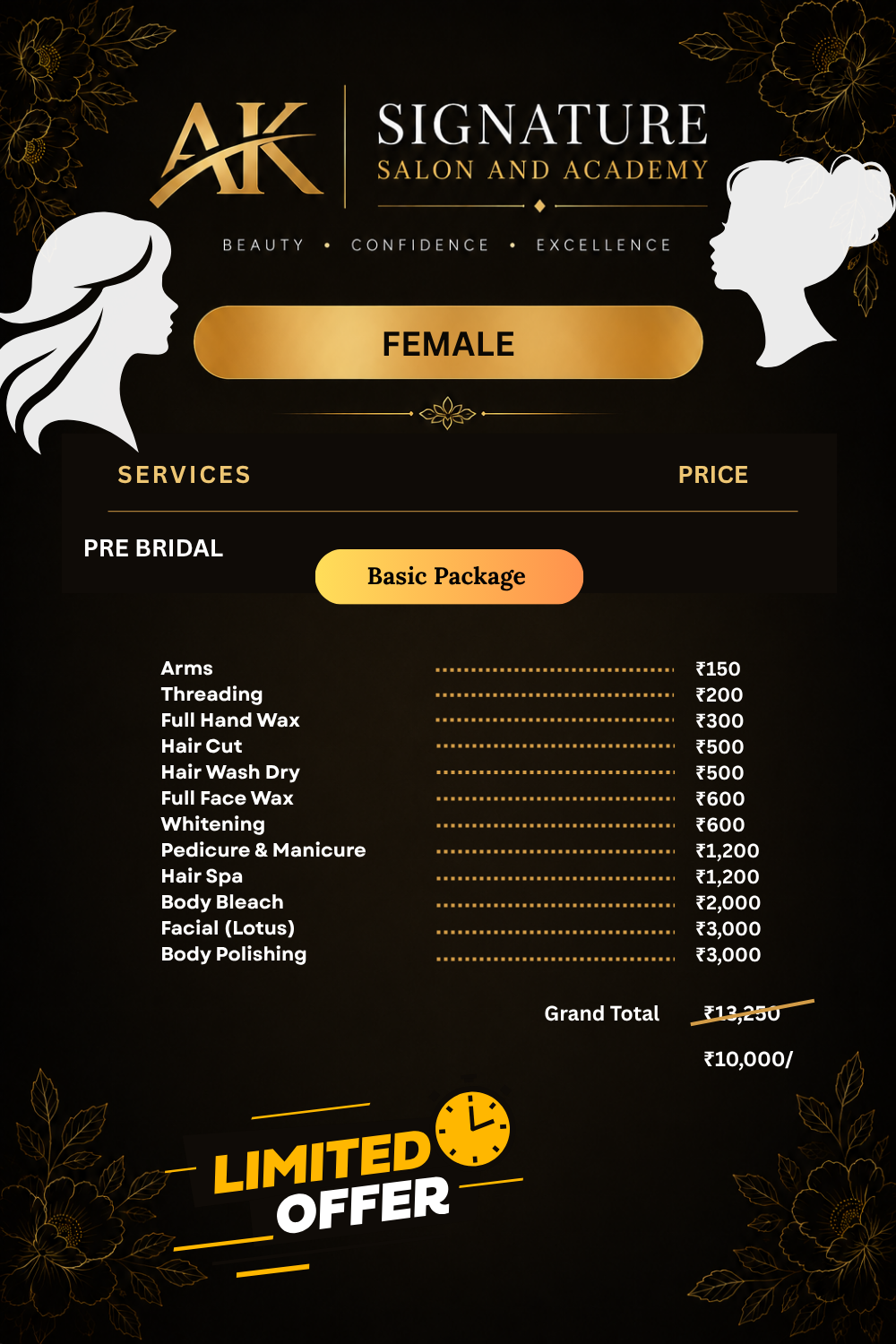 female price in salon